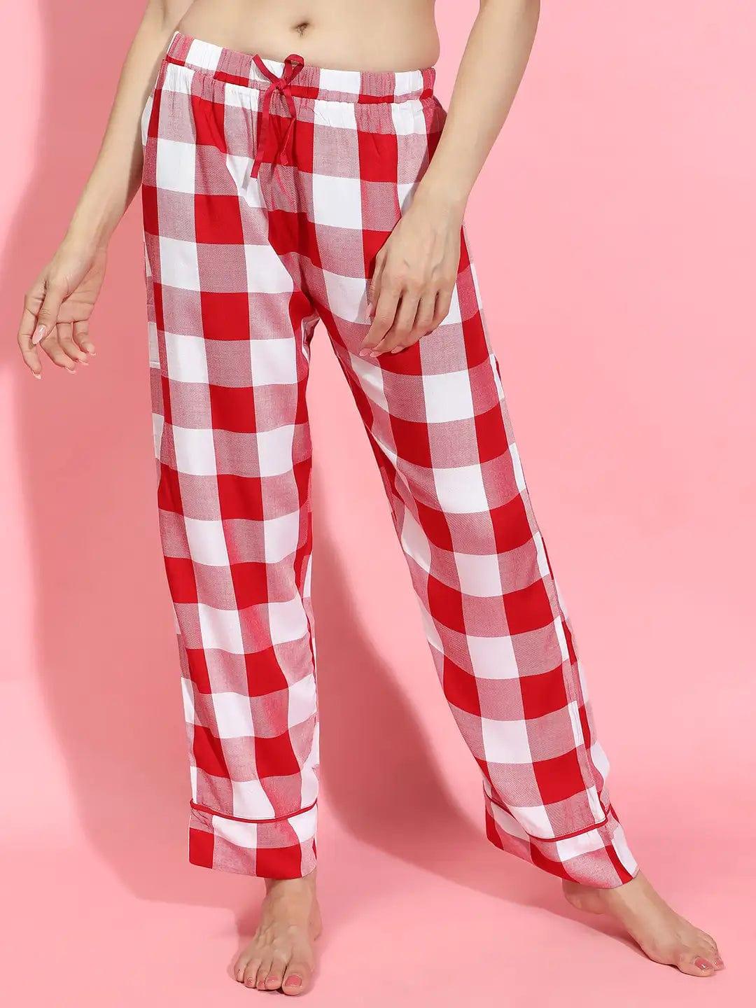 Womens red flannel pajama fashion pants