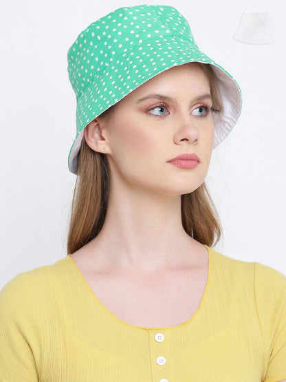 Glossy Green Dual Color Reversible Women Hat For Style