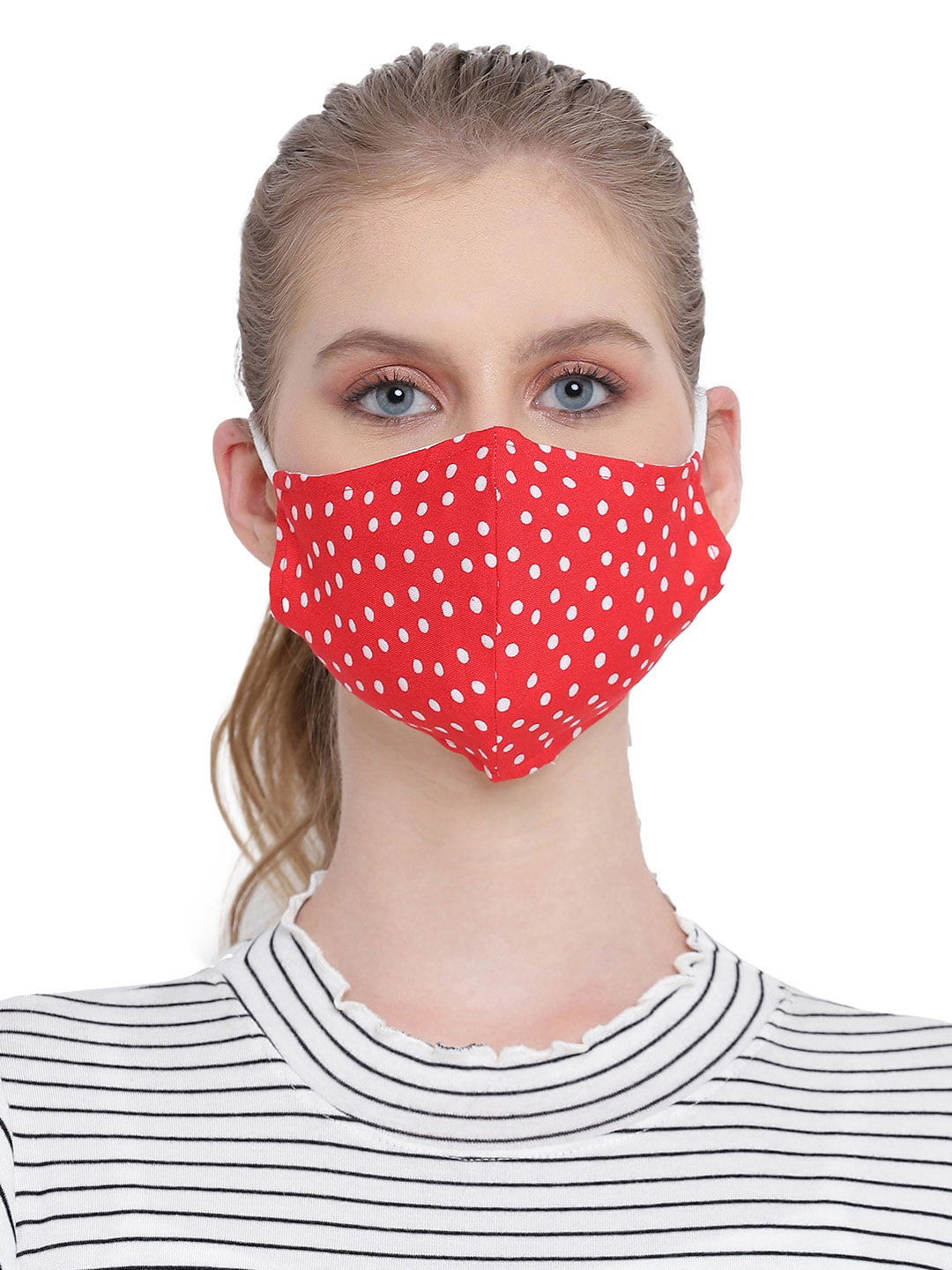 Polka Dot Printed Women Face Masks For Daily Use