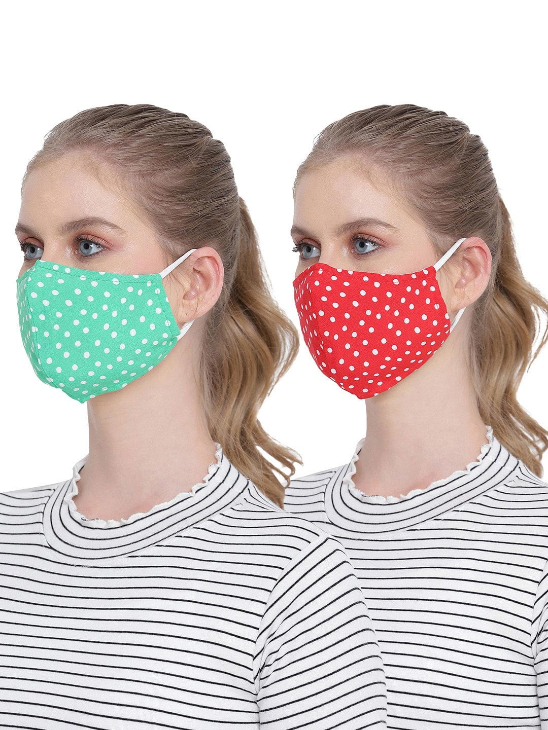 Polka Dot Printed Women Face Masks For Daily Use