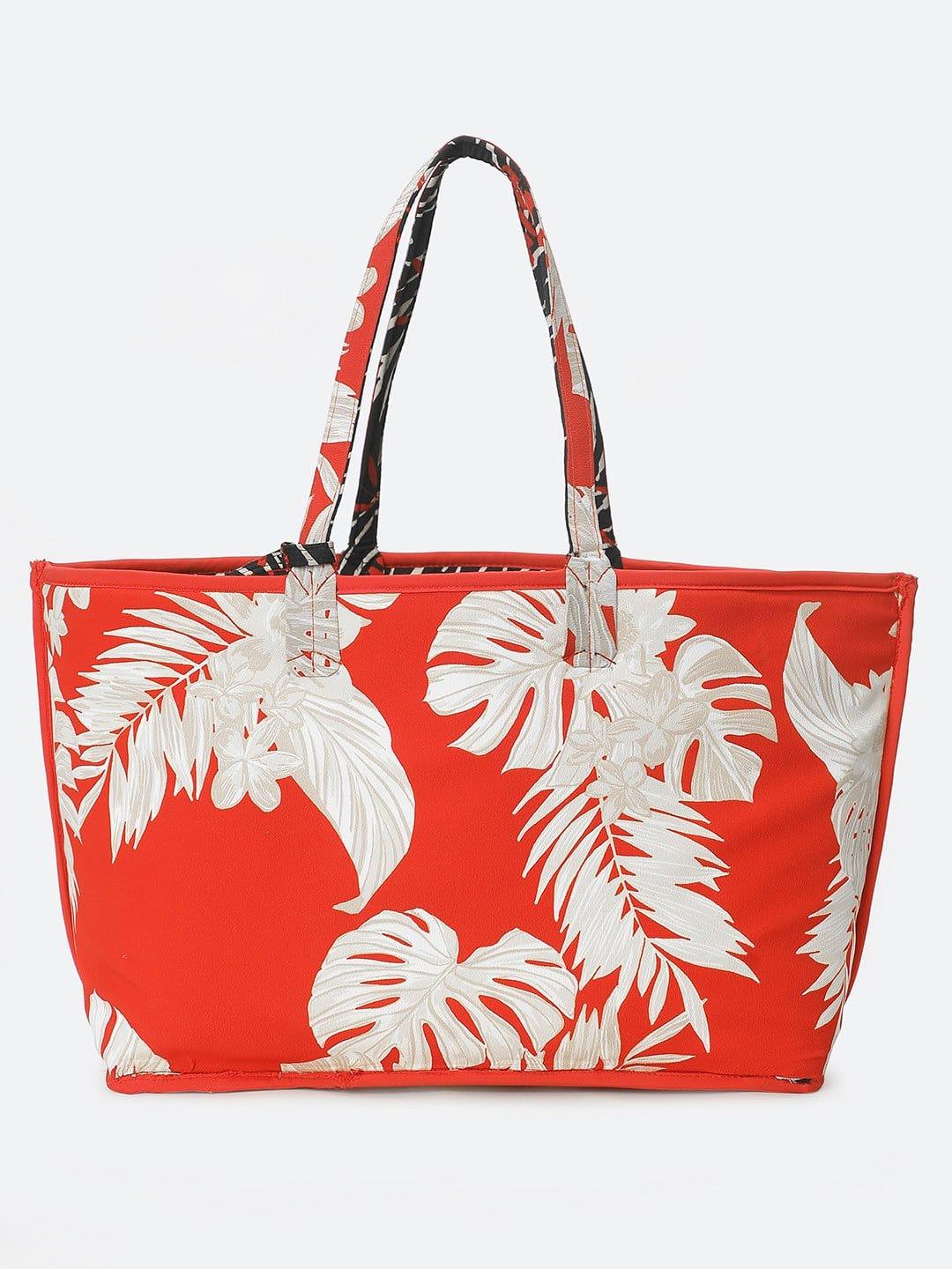 Blooming Rise Leaf Printed Women Reversible Handbag For You