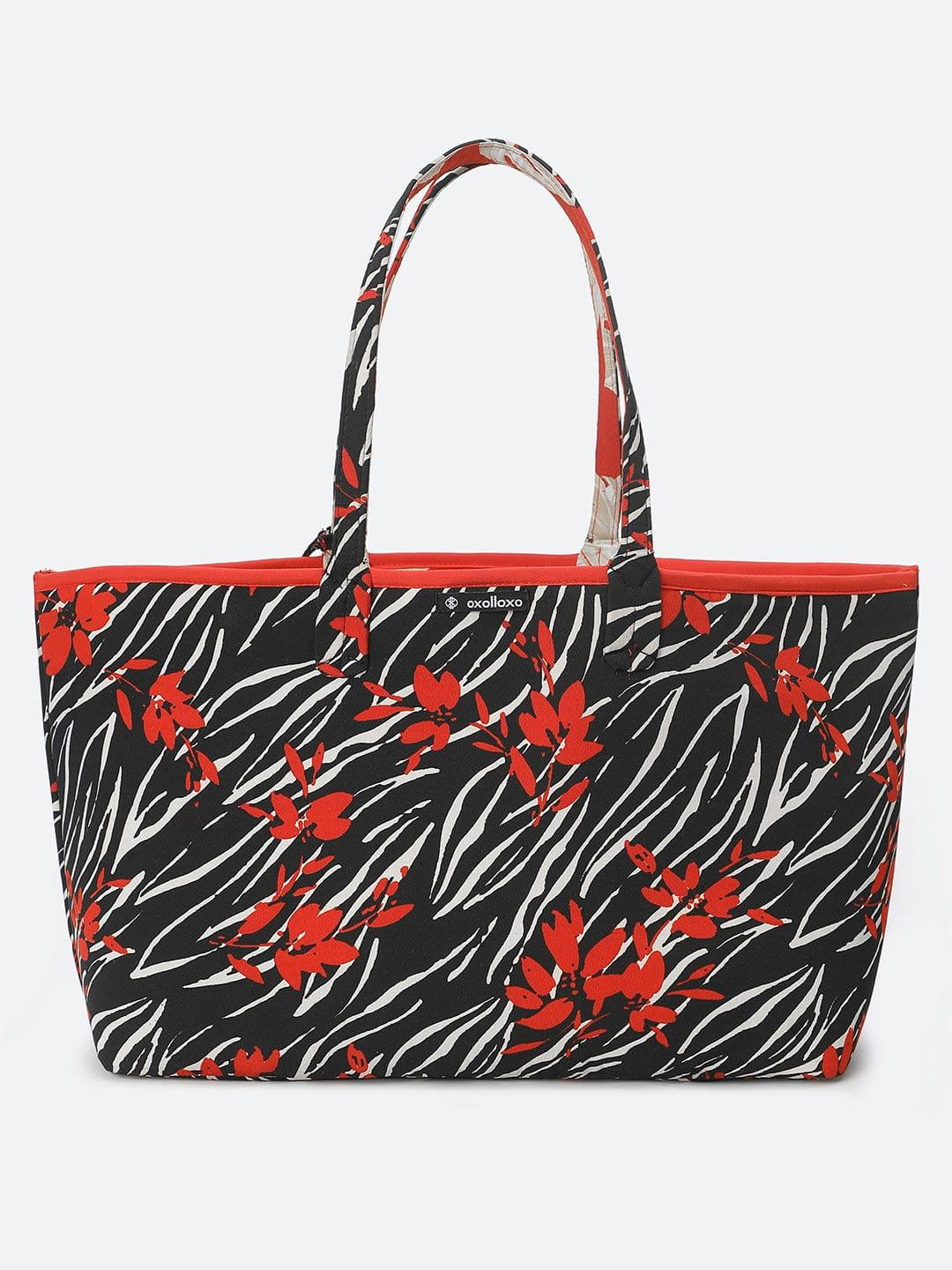 Blooming Rise Leaf Printed Women Reversible Handbag For You