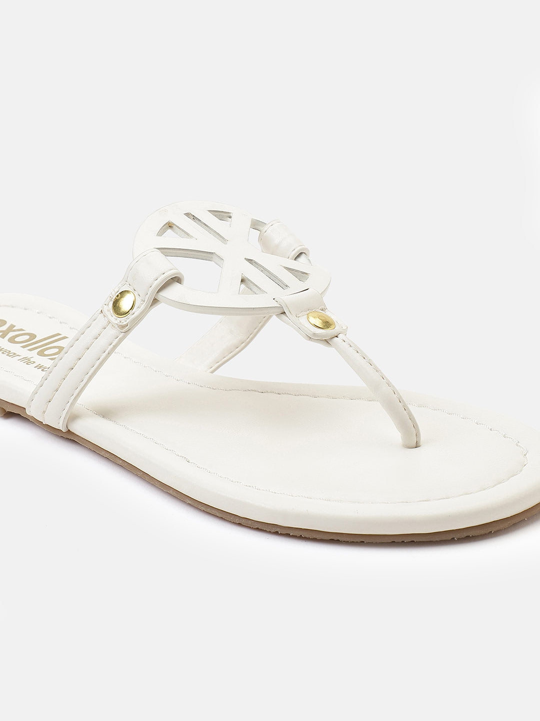 White T-Shape Open Back Flat New Sandals For Women