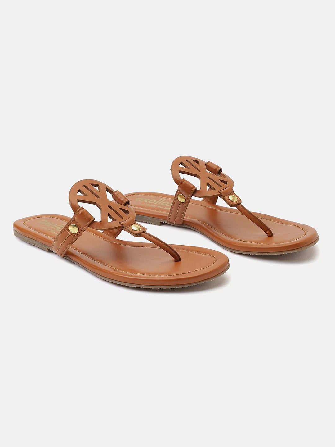 Brown T-Shape Open Back Flat Sandal For Women Now