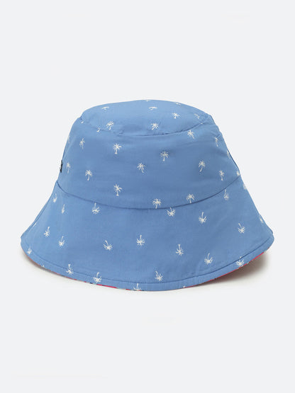 Trendz Up Printed Reversible Blue Print Women Bucket Hat