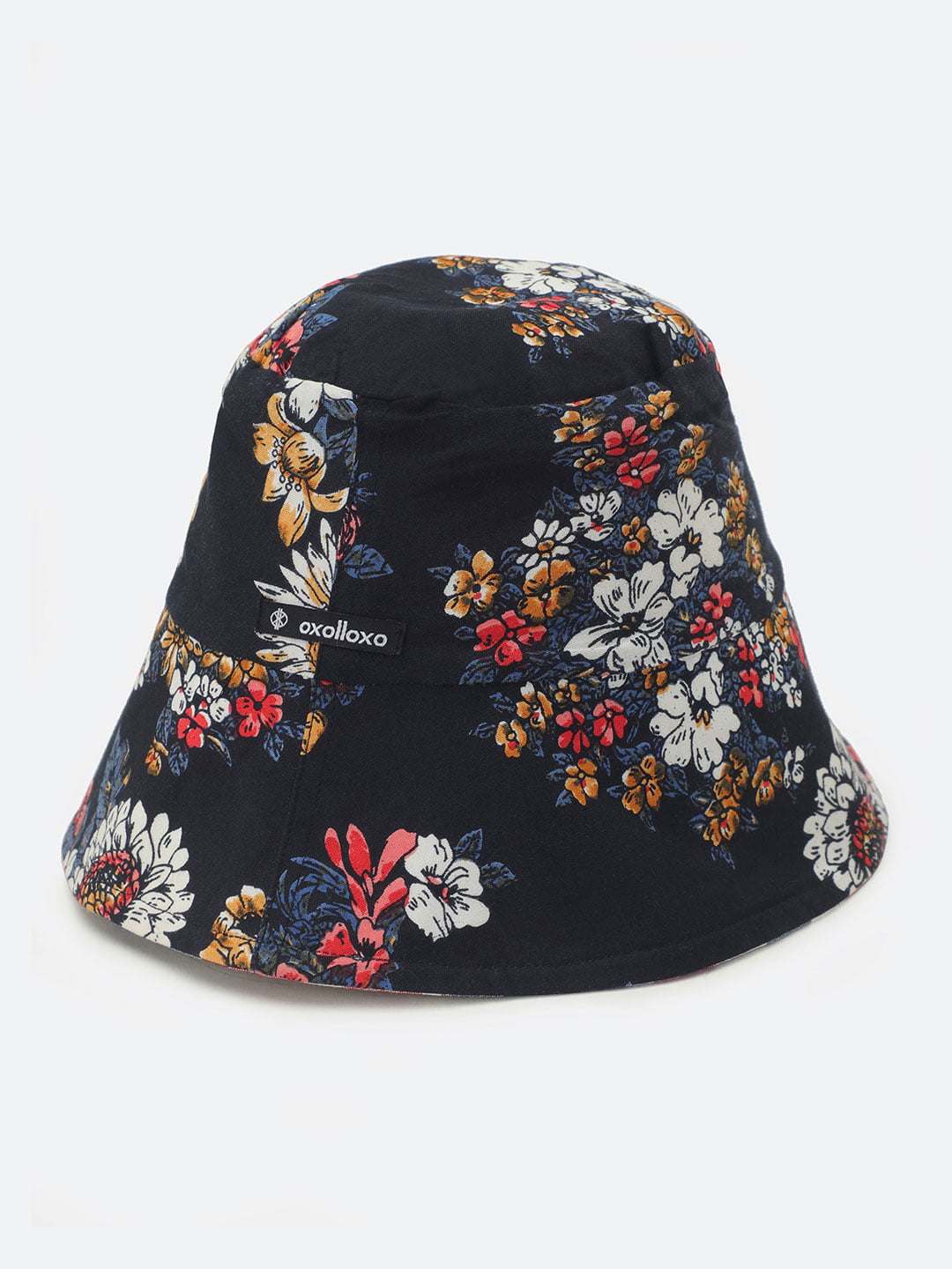 Black Floral Print Reversible Checked Women Bucket Hat Today