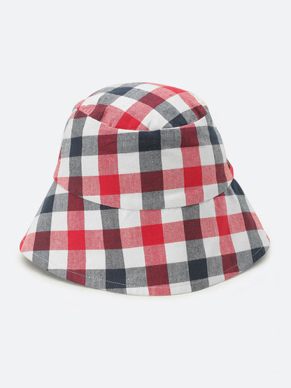 Black Floral Print Reversible Checked Women Bucket Hat Today