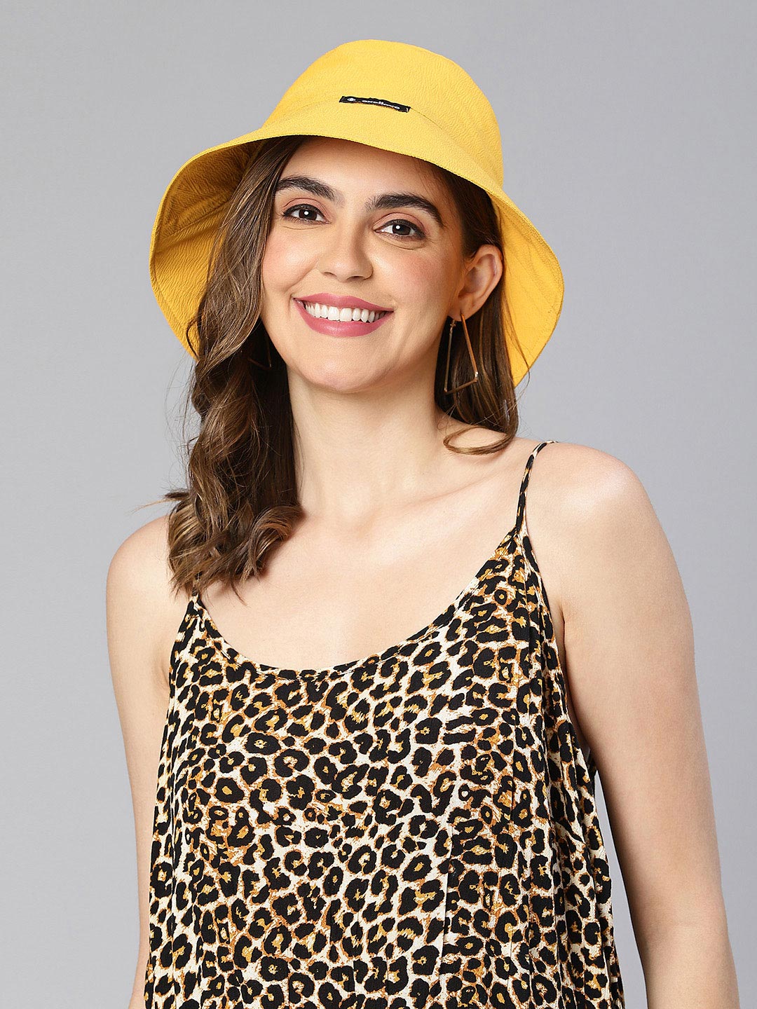 Yellow Women Cotton Bucket Hat For Bright Summer Days