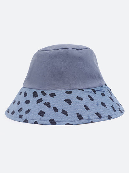 Light Blue Animal Print Women Bucket Hat For Fun