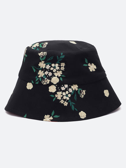 Hot Colored Floral Print Reversible Women Bucket Hat Available