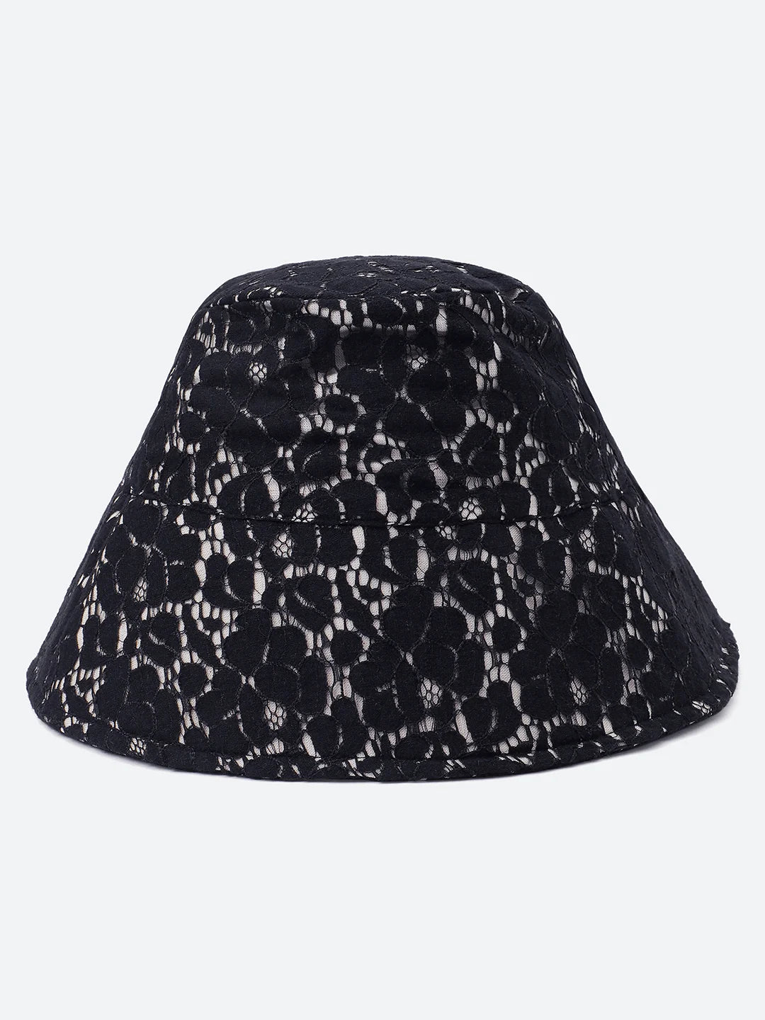 Back Up Black Lace Fabric Women Bucket Hat Now