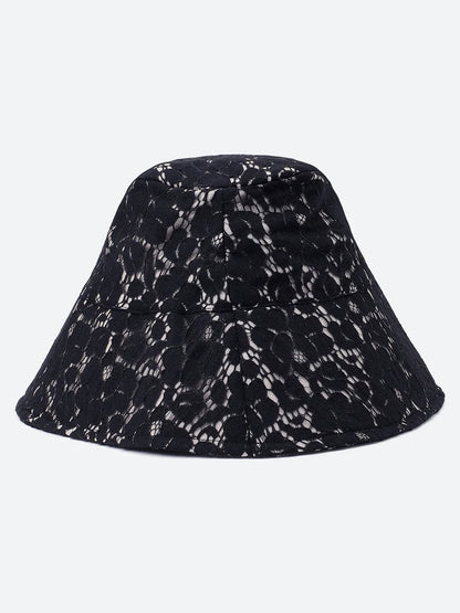 Back Up Black Lace Fabric Women Bucket Hat Now