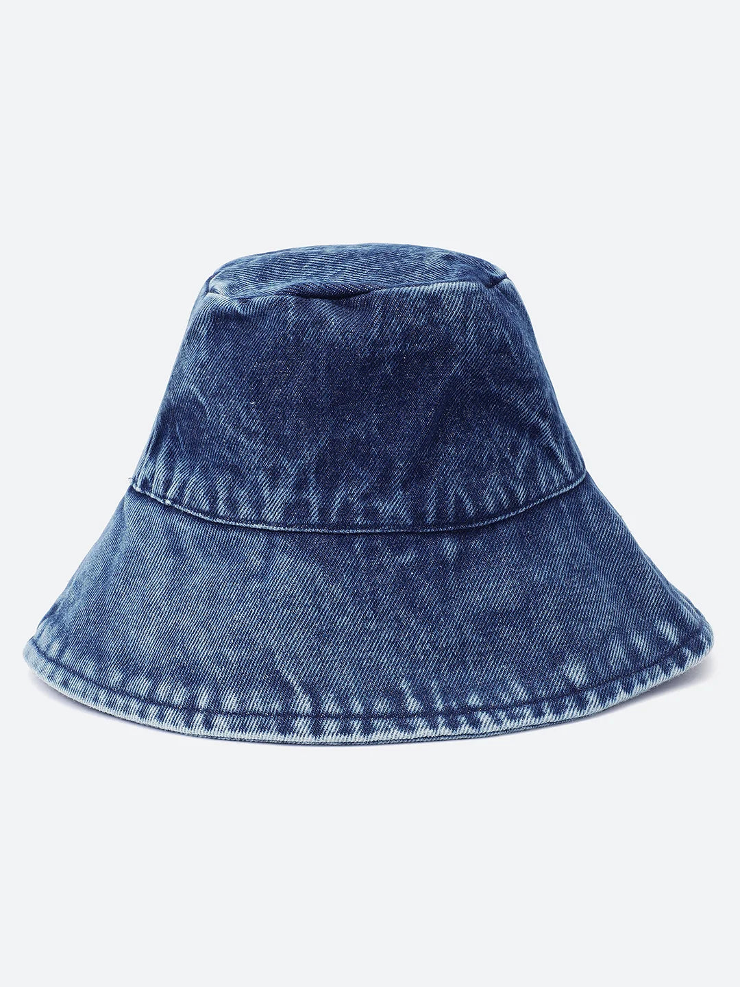 Trendy Blue Solid Women Cotton Bucket Hat For Summer