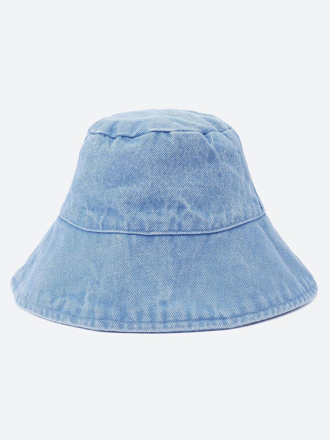 Hype Light Blue Solid Women Cotton Bucket Hat For You