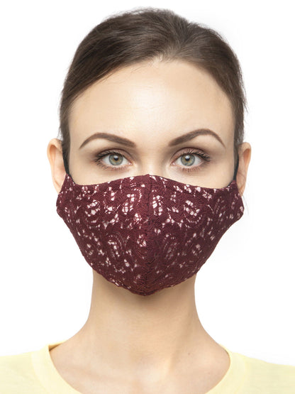 Maroon Blue Celeste 3 Layer Mask For Protection Now