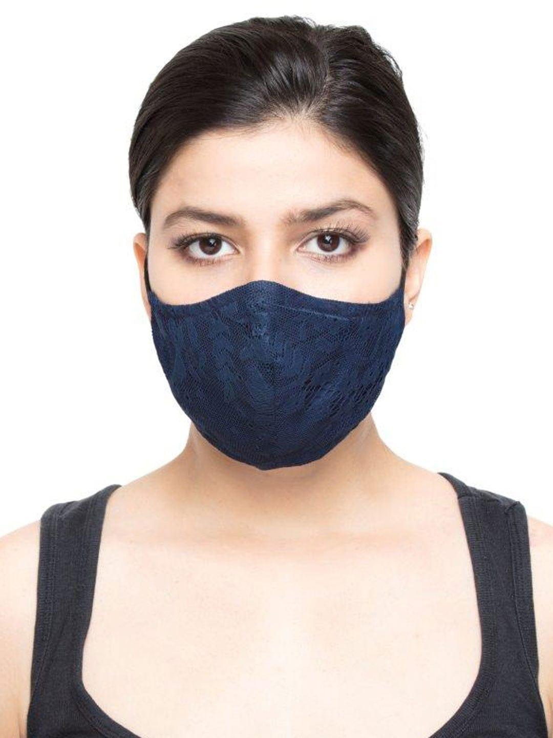 Maroon Blue Celeste 3 Layer Mask For Protection Now