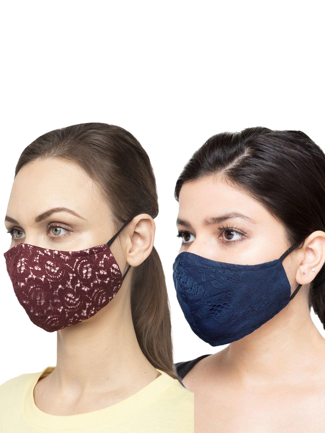 Maroon Blue Celeste 3 Layer Mask For Protection Now