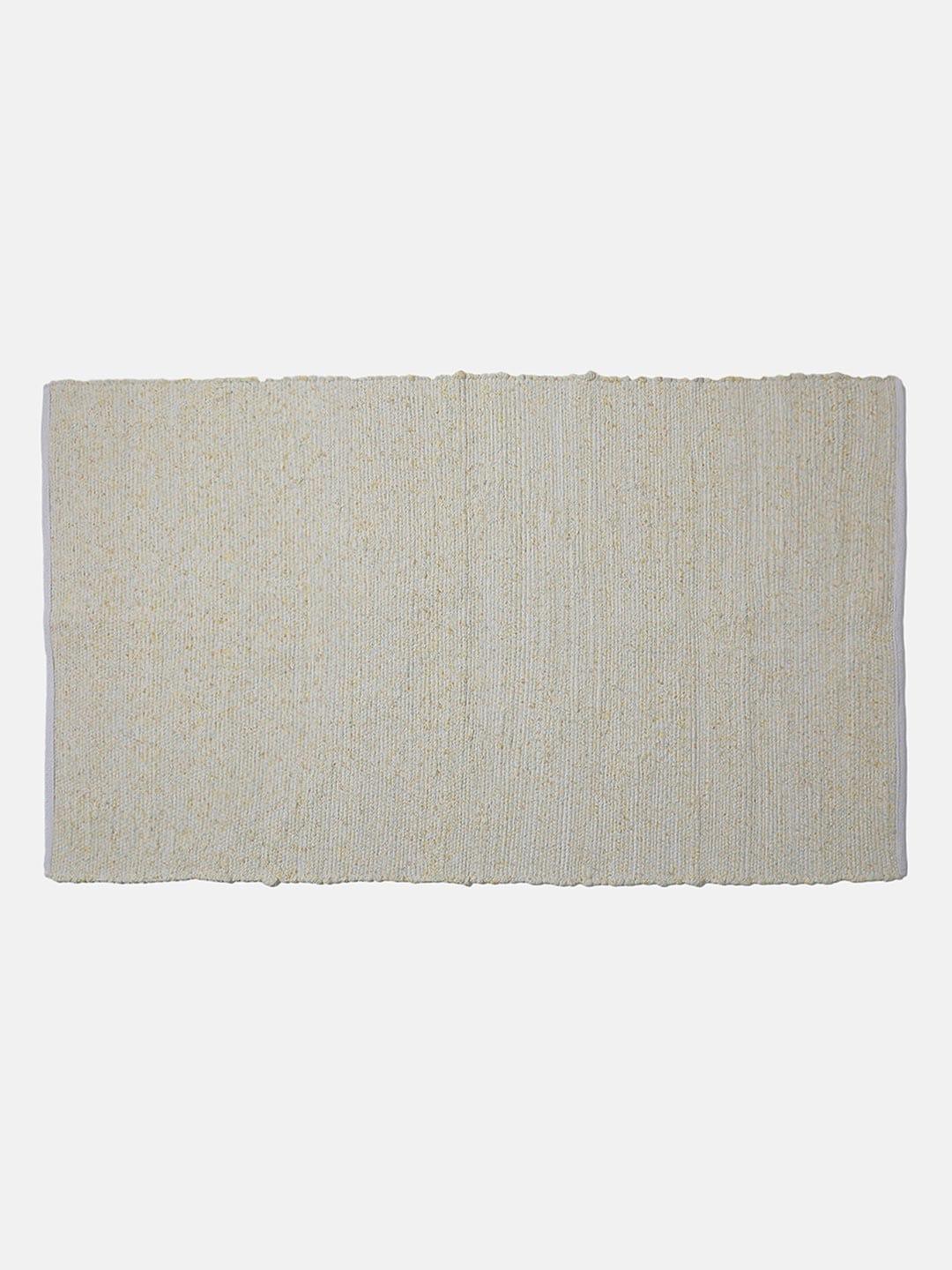 Creamy Solid Woven Design Rectangle Shape Rug For Home – oxolloxo