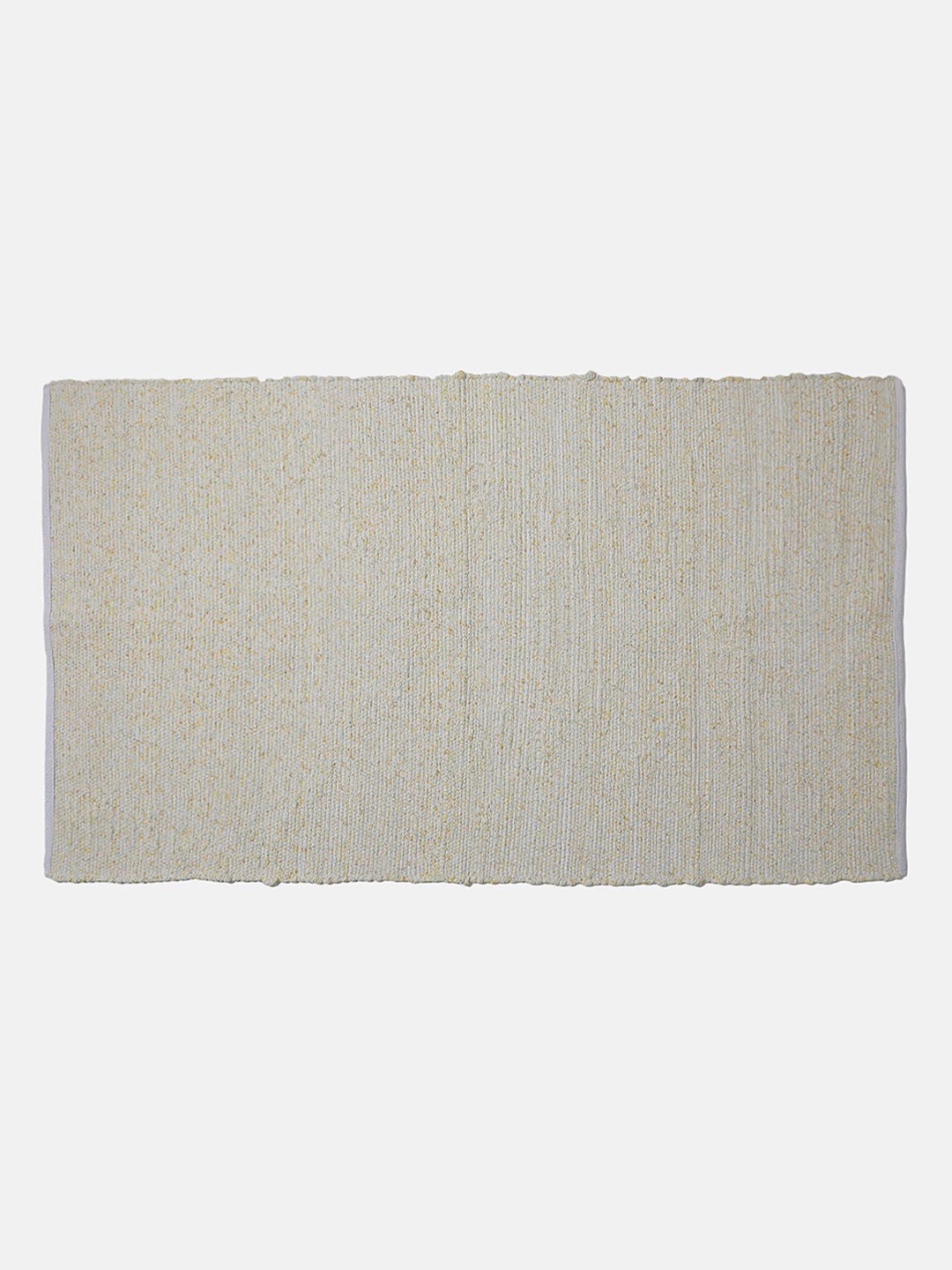 Creamy Solid Woven Design Rectangle Shape Rug For Home