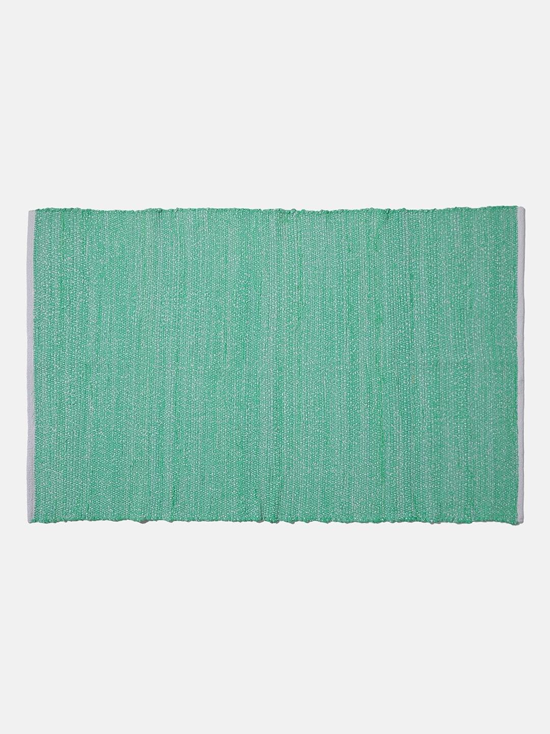 Rare Green Woven Design Rectangle Shape Rug For Decor