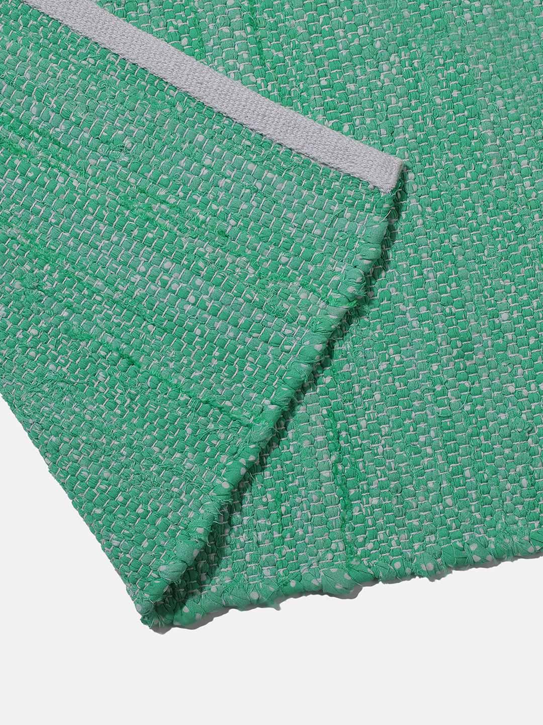 Rare Green Woven Design Rectangle Shape Rug For Decor