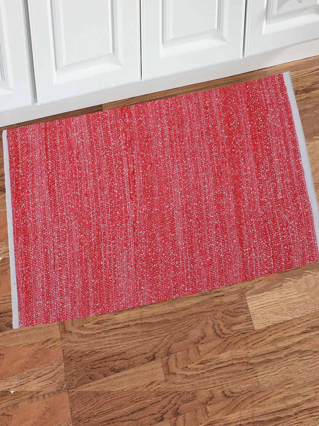 Red Woven Design Rectangle Shape Rug For Living Room