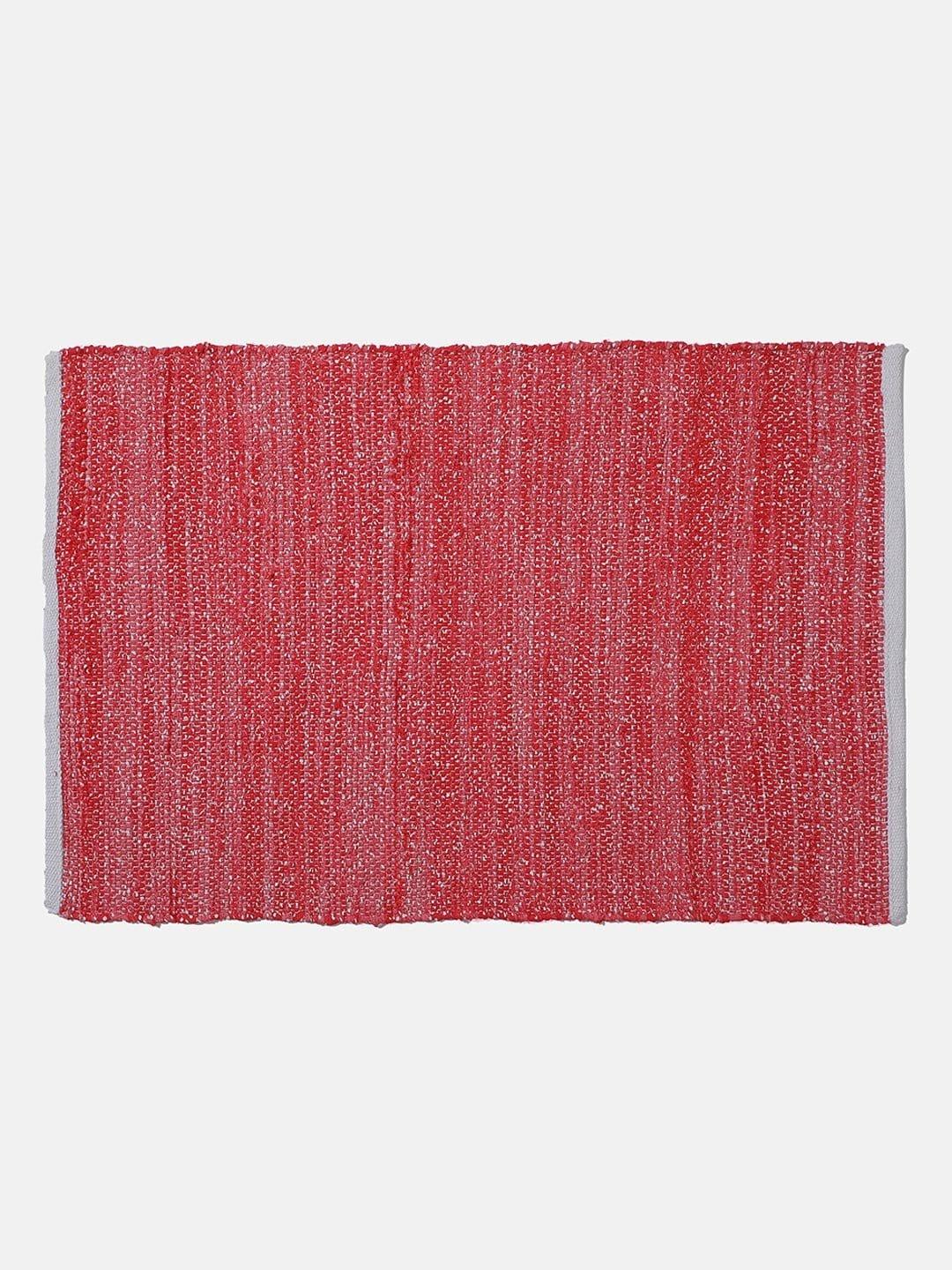 Red Woven Design Rectangle Shape Rug For Living Room