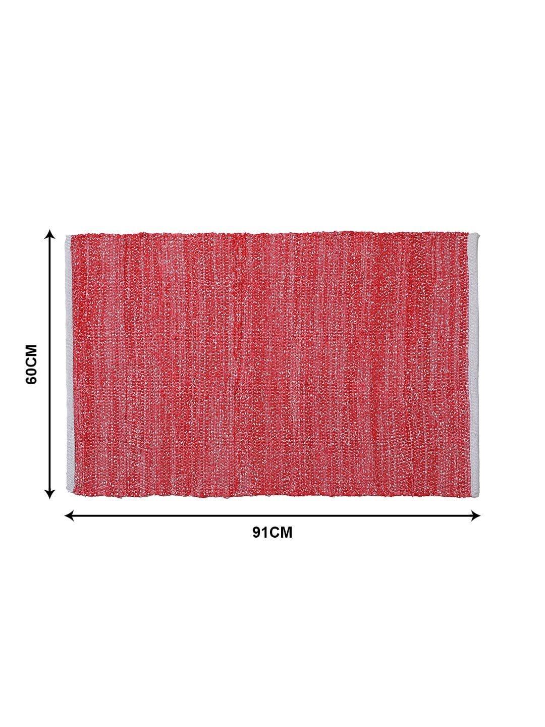 Red Woven Design Rectangle Shape Rug For Living Room