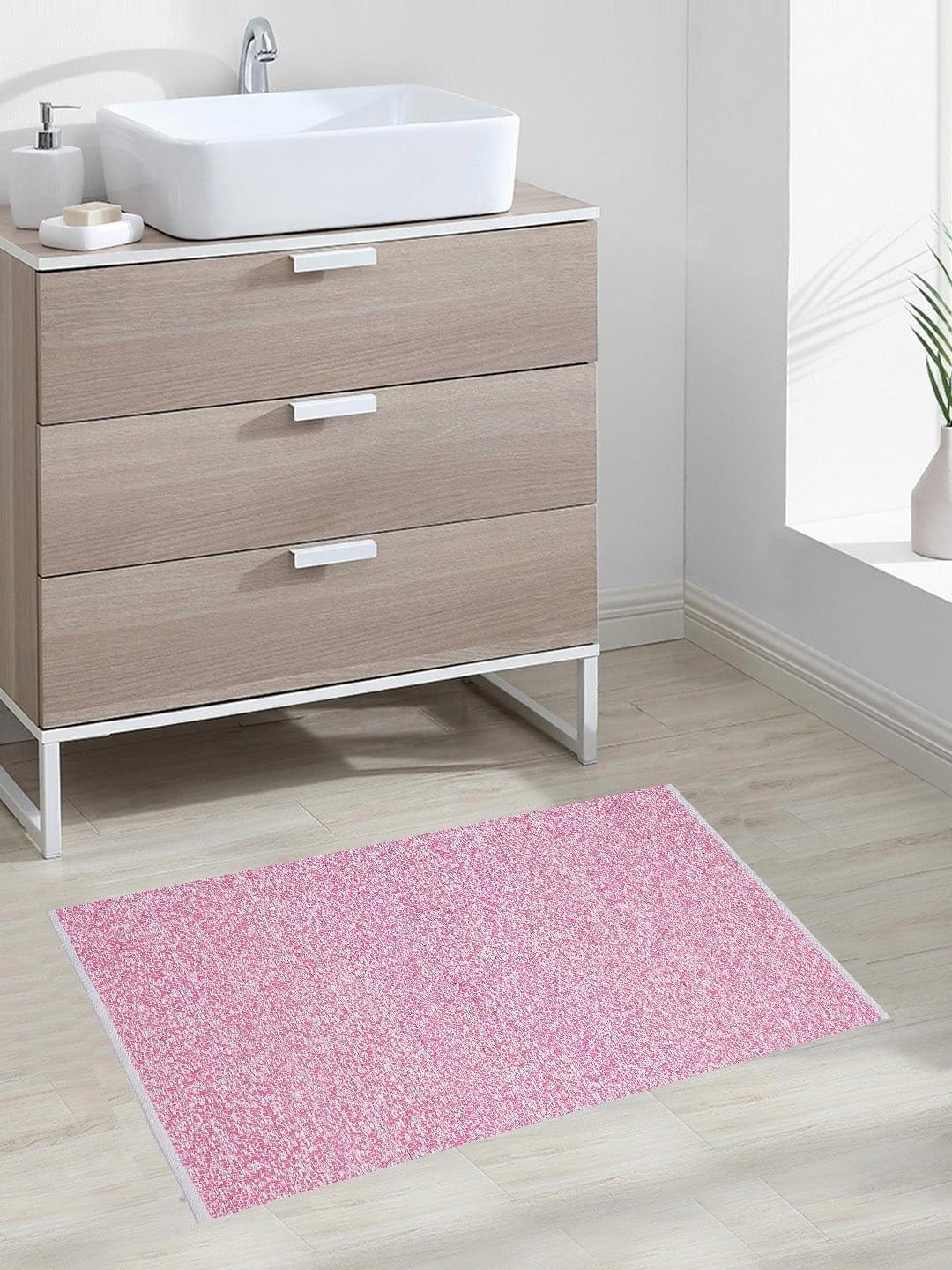 Classic Pink Woven Design Rectangle Shape Rug For Kids