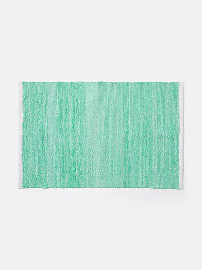 Sea Green Woven Design Rectangle Shape Rug For Home