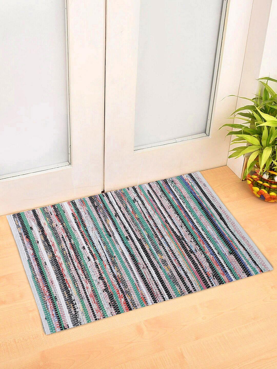 Mix Colors Rectangle Shape Cotton Rug For Vibrant Feel