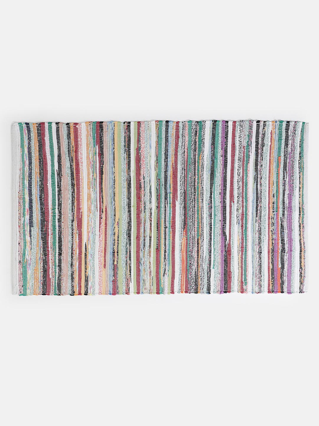 Color Waved Rectangle Shape Cotton Rug For Unique Decor