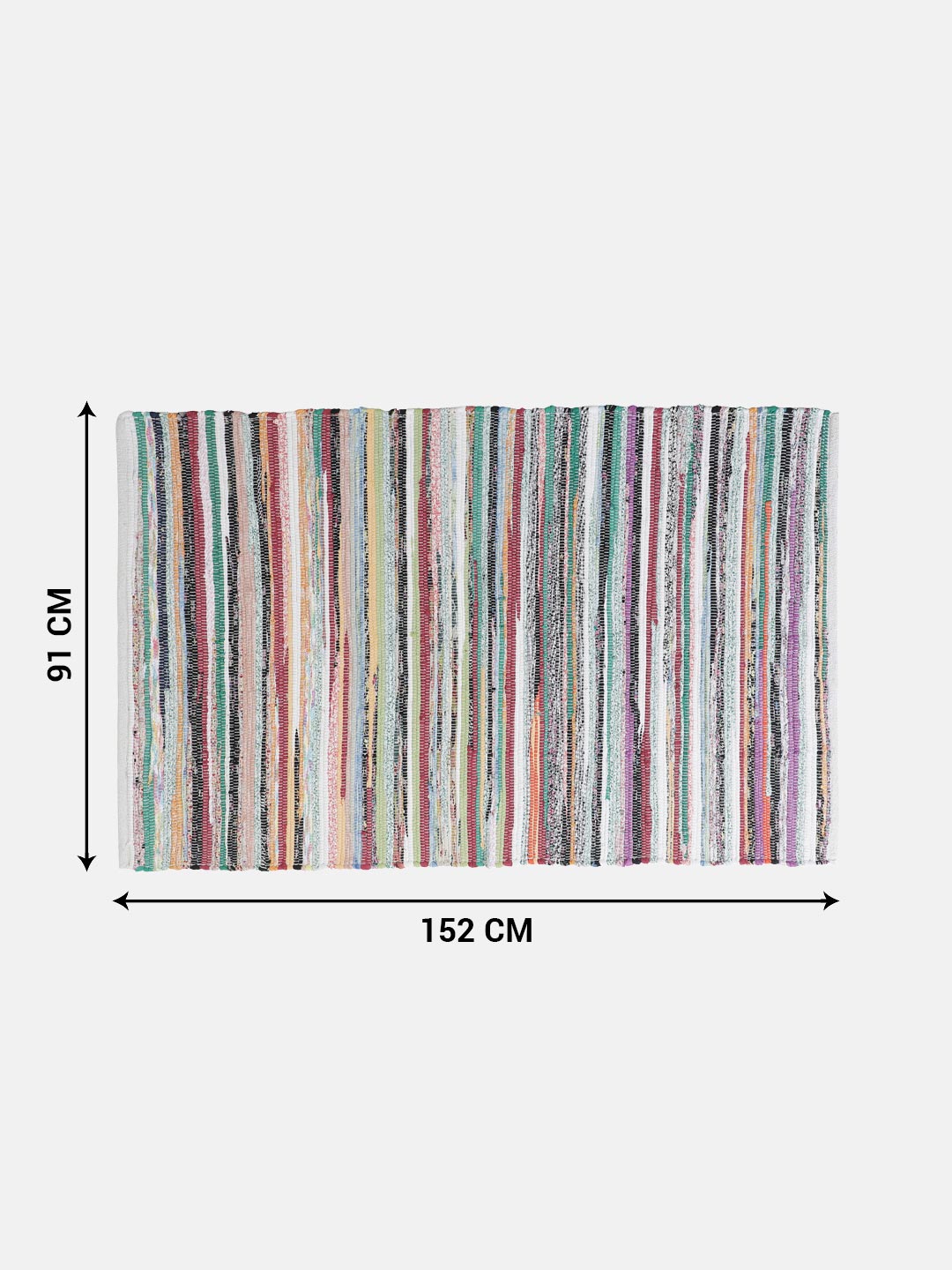 Color Waved Rectangle Shape Cotton Rug For Unique Decor