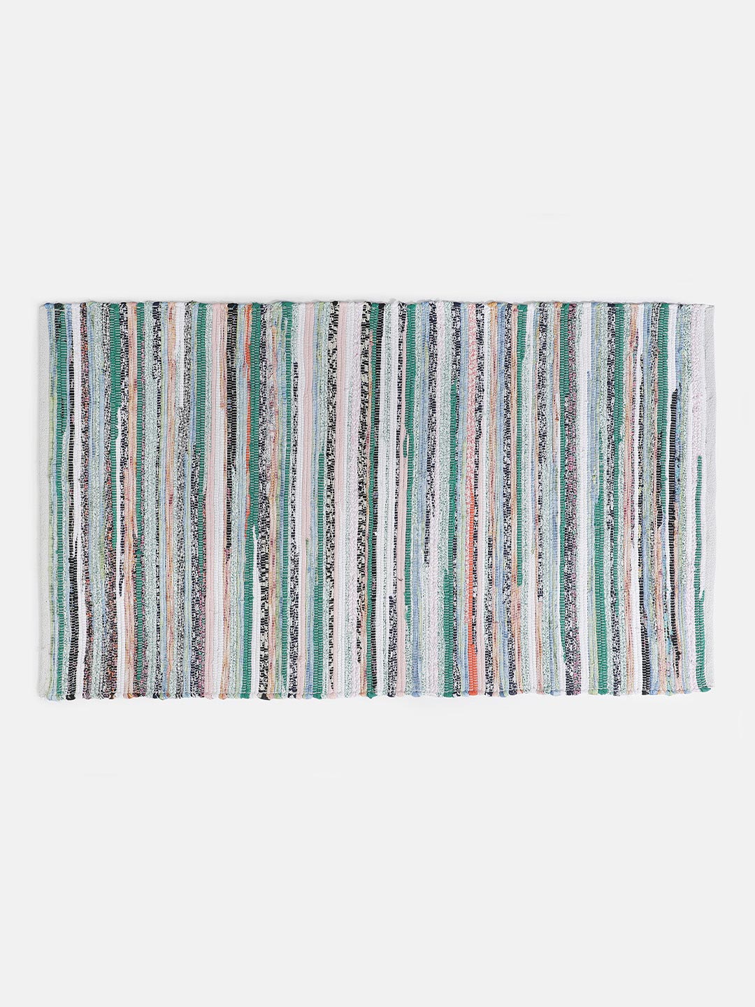 Home Mix Colored Rectangle Shape Cotton Rug For Decor