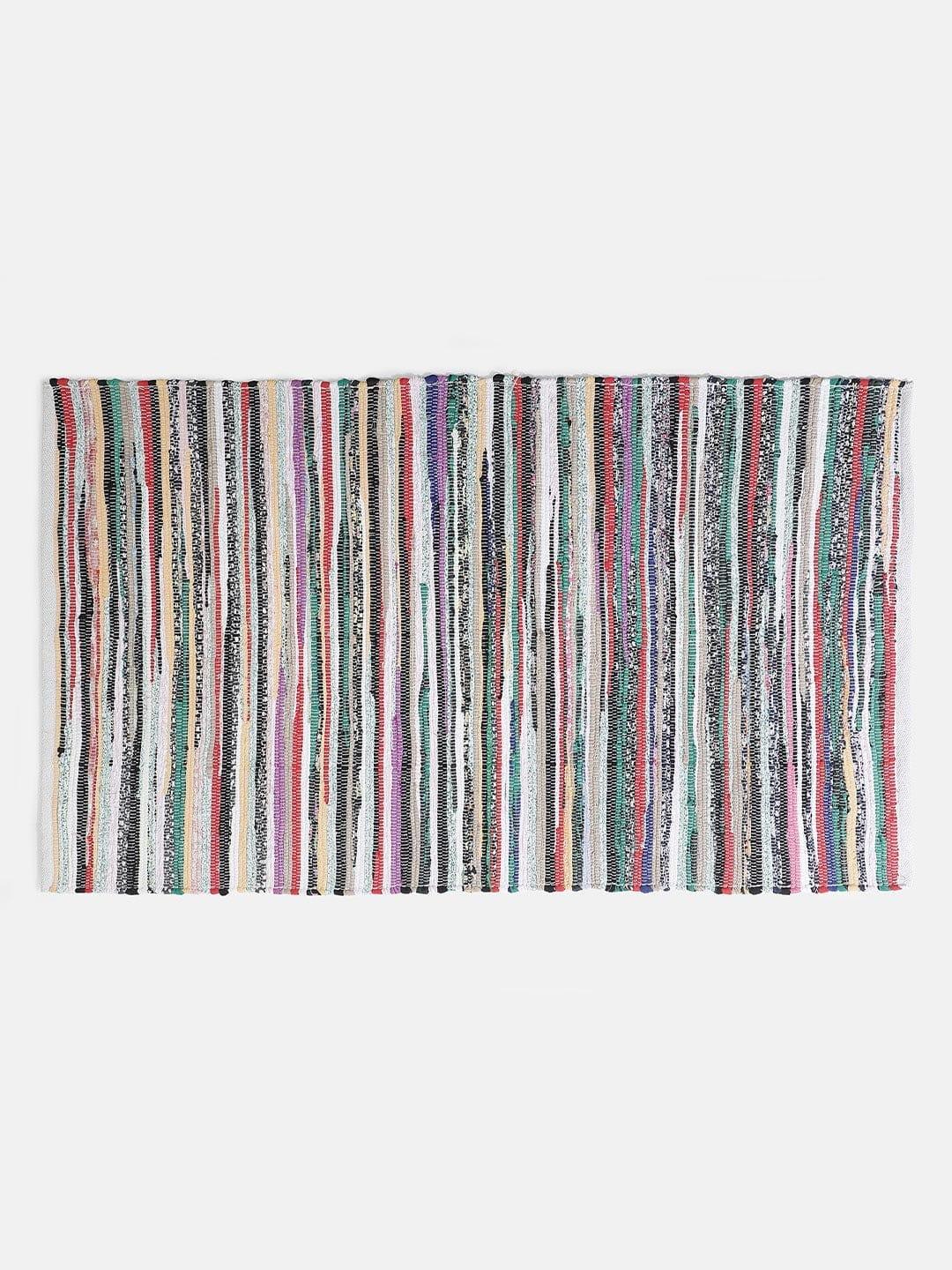 Jazzy Mixed Colored Rectangle Shape Cotton Rug For Home