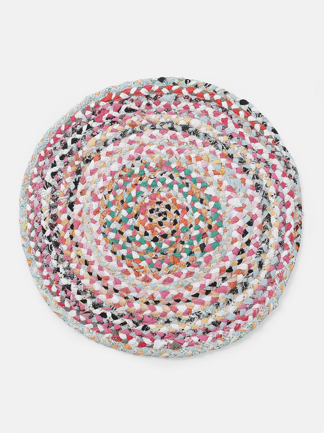 Refined Colored Round Shape Cotton Rug For Elegant Touch