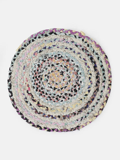 Apex Multihued Round Shape Cotton Rug For Colorful Decor