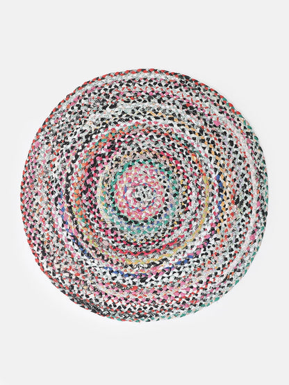 Spectral Mega Color Round Shape Cotton Rug For Home