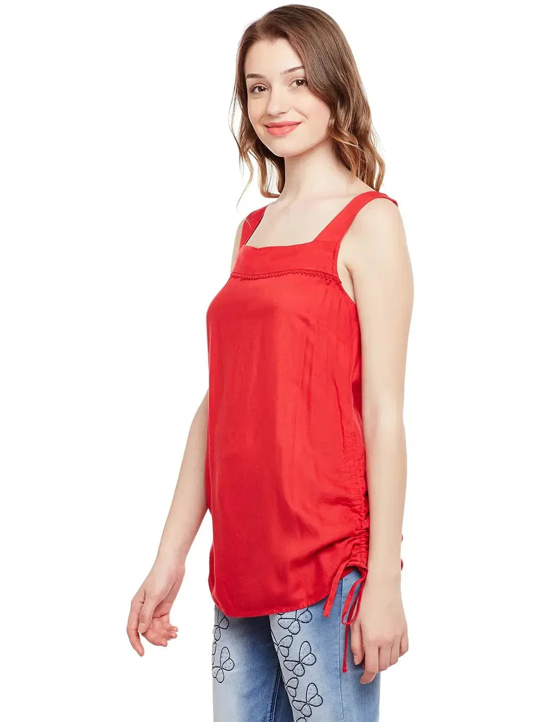 Oxblood Lace Tie Detail Top - oxolloxo