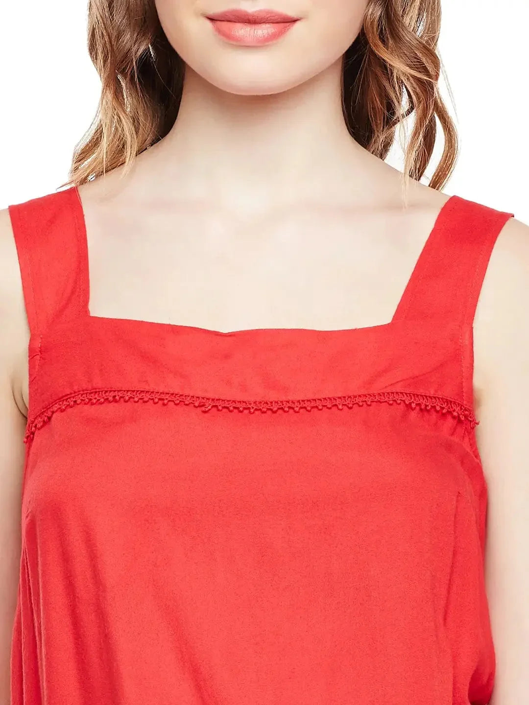 Oxblood Lace Tie Detail Top - oxolloxo