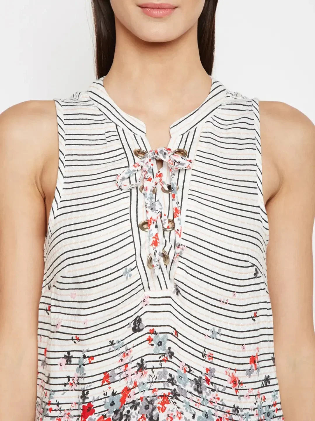 Floral Linda Stripe Criss Top - oxolloxo
