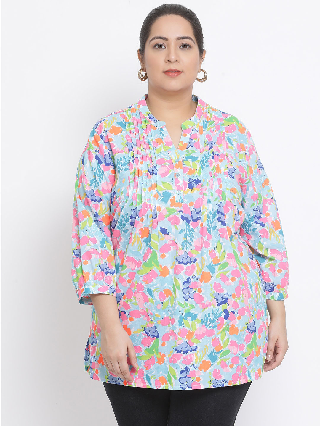 Neon Charismatic Plus Size Women Tunic For Vibrant Style