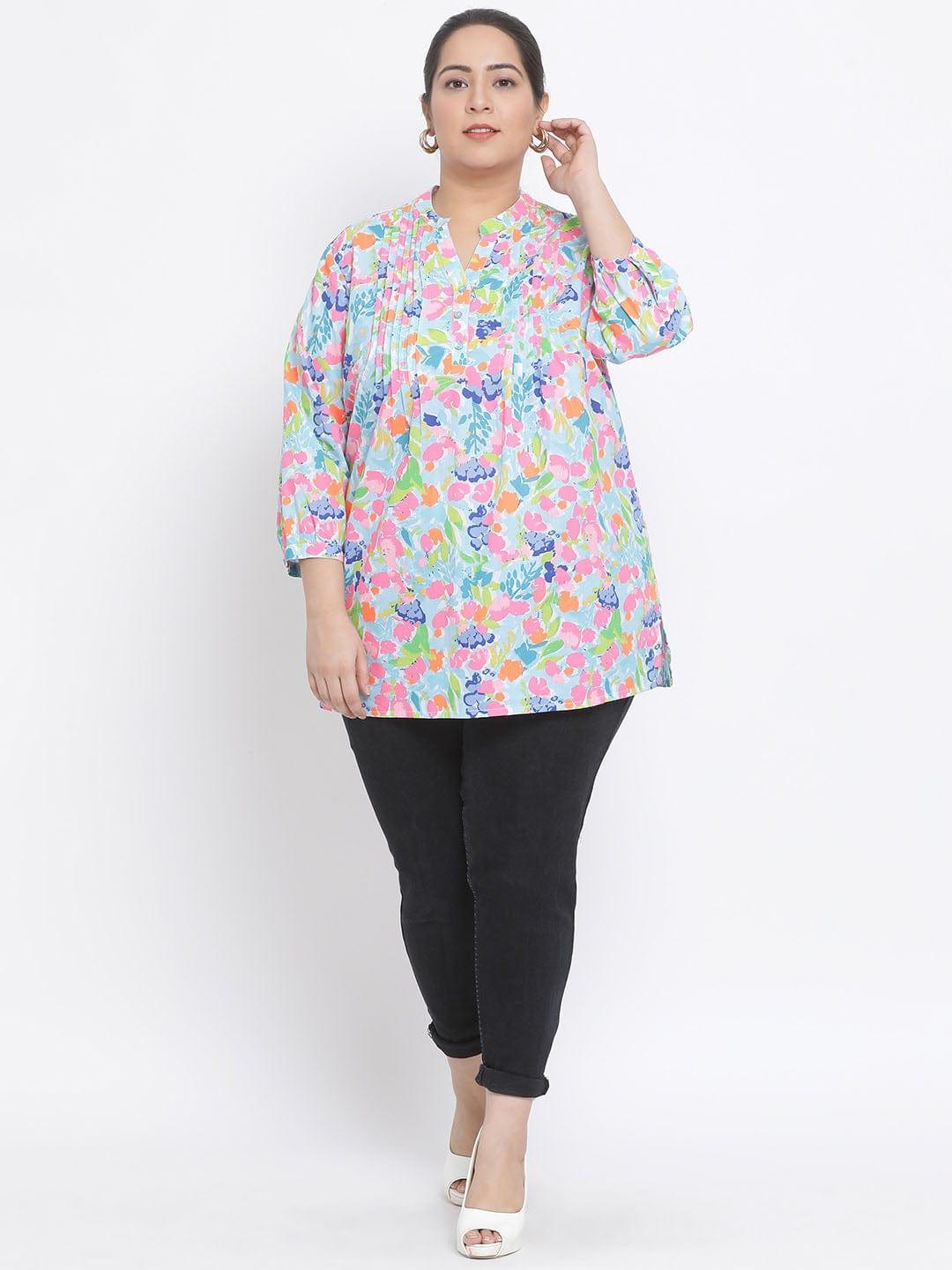 Neon Charismatic Plus Size Women Pluszi Tunic For Vibrant Style