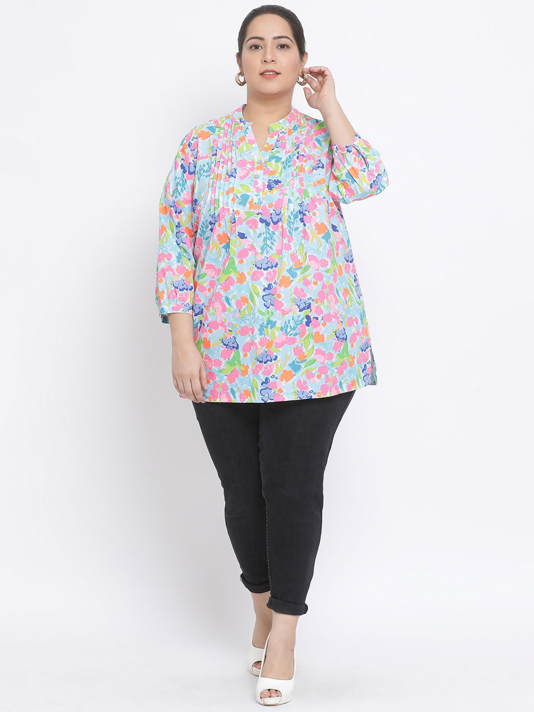 Neon Charismatic Plus Size Women Tunic For Vibrant Style