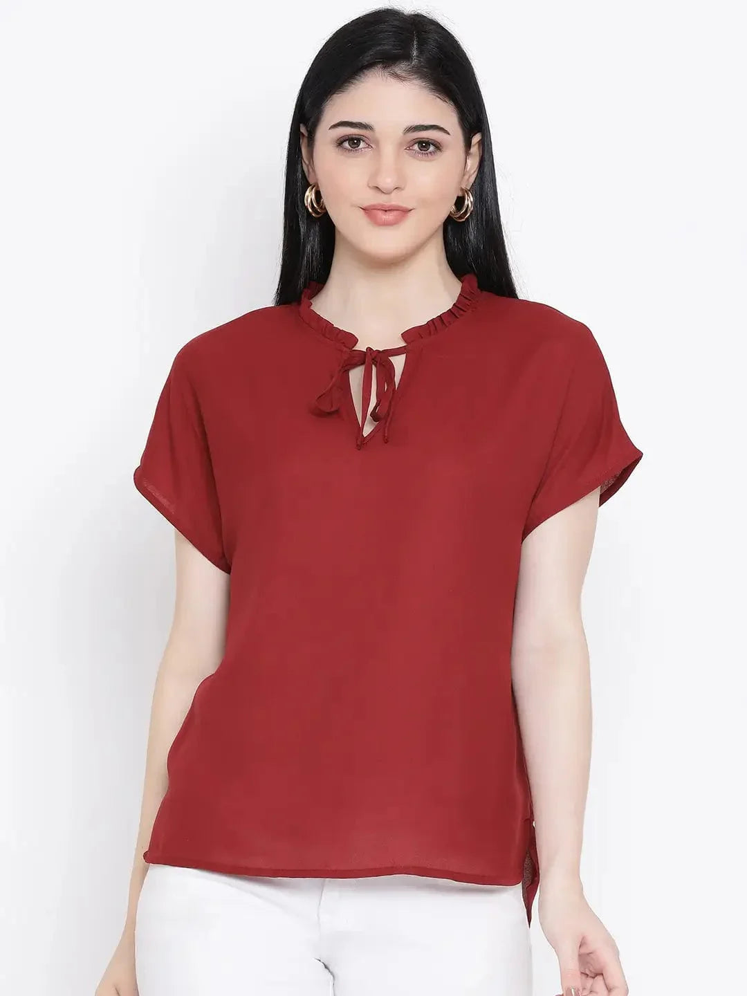 Maroon Daisy Women Top - oxolloxo