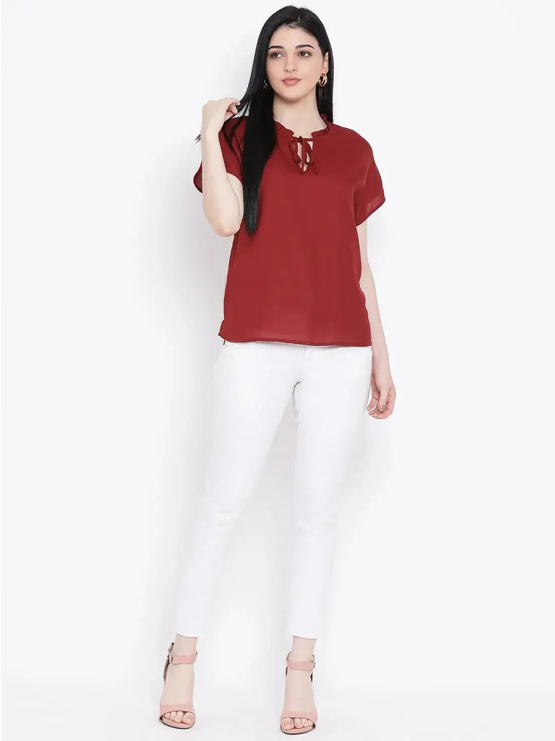Maroon Daisy Women Top - oxolloxo