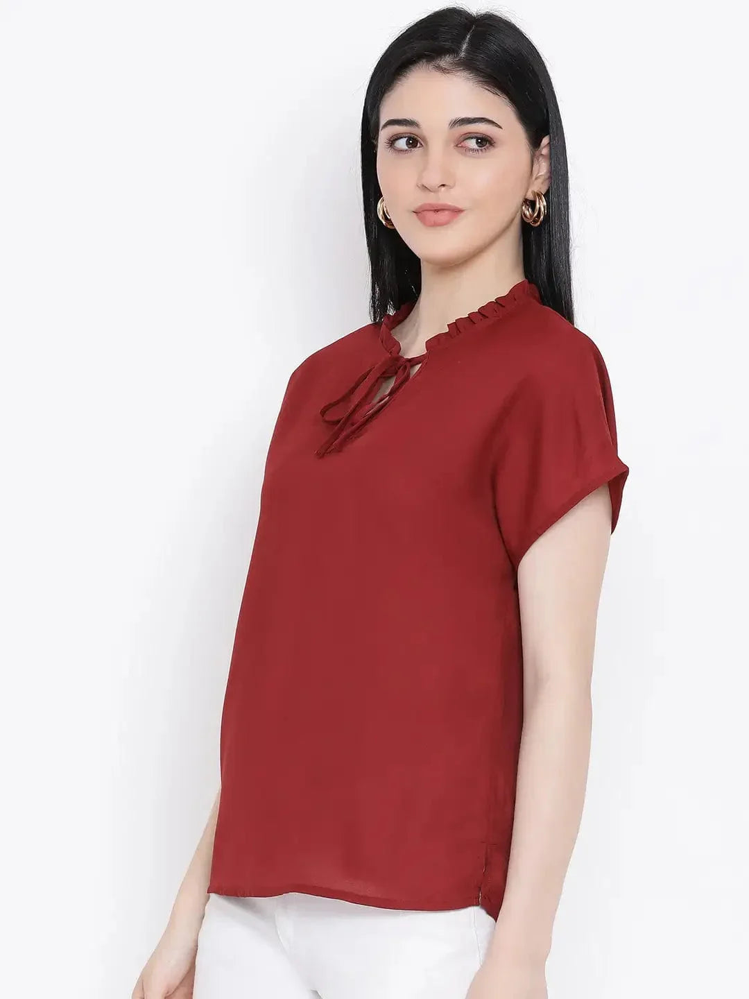 Maroon Daisy Women Top - oxolloxo