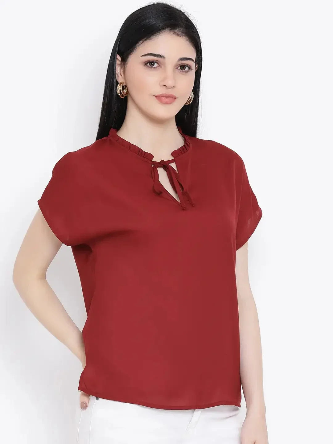 Maroon Daisy Women Top - oxolloxo