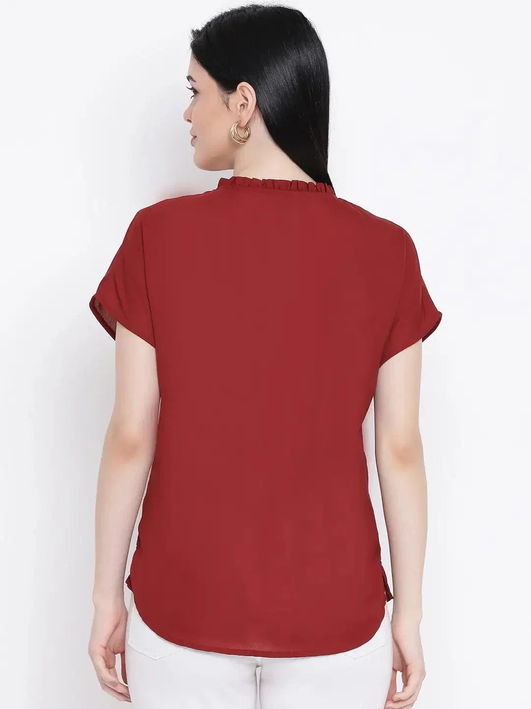 Maroon Daisy Women Top - oxolloxo