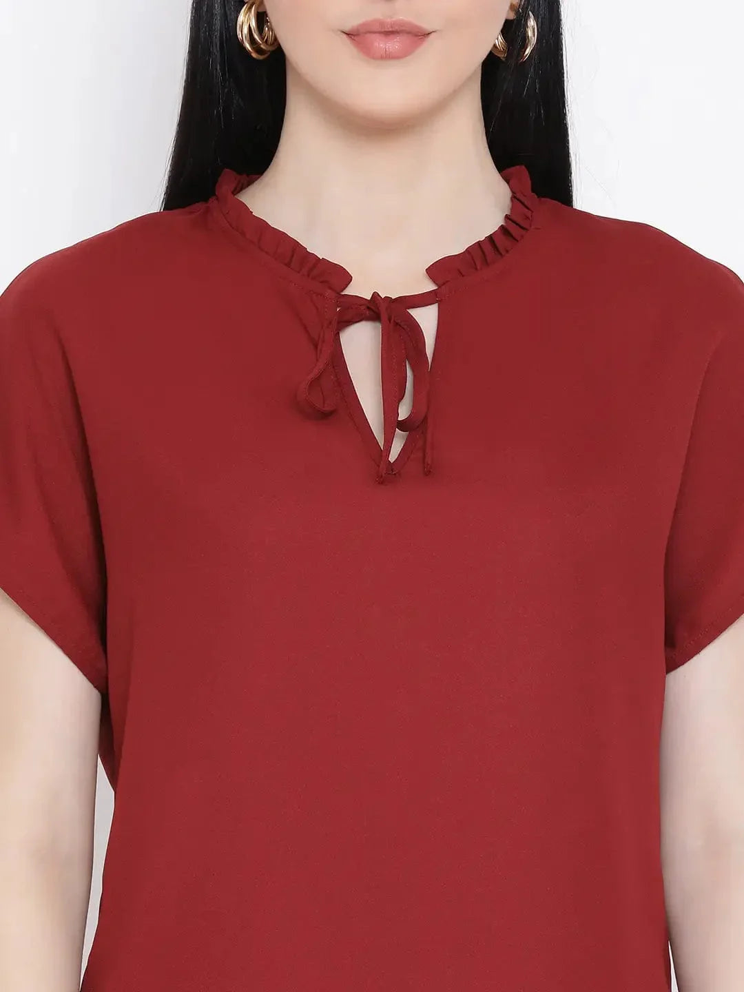 Maroon Daisy Women Top - oxolloxo